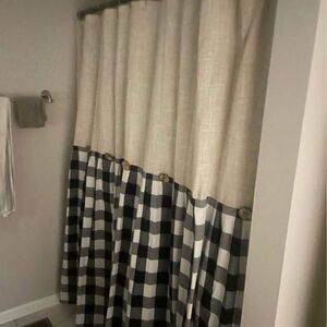 Farmhouse black & white shower curtain